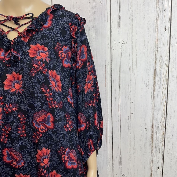 NWT Jessica Simpson Lucia Lace Up Blouse - Picture 4 of 13